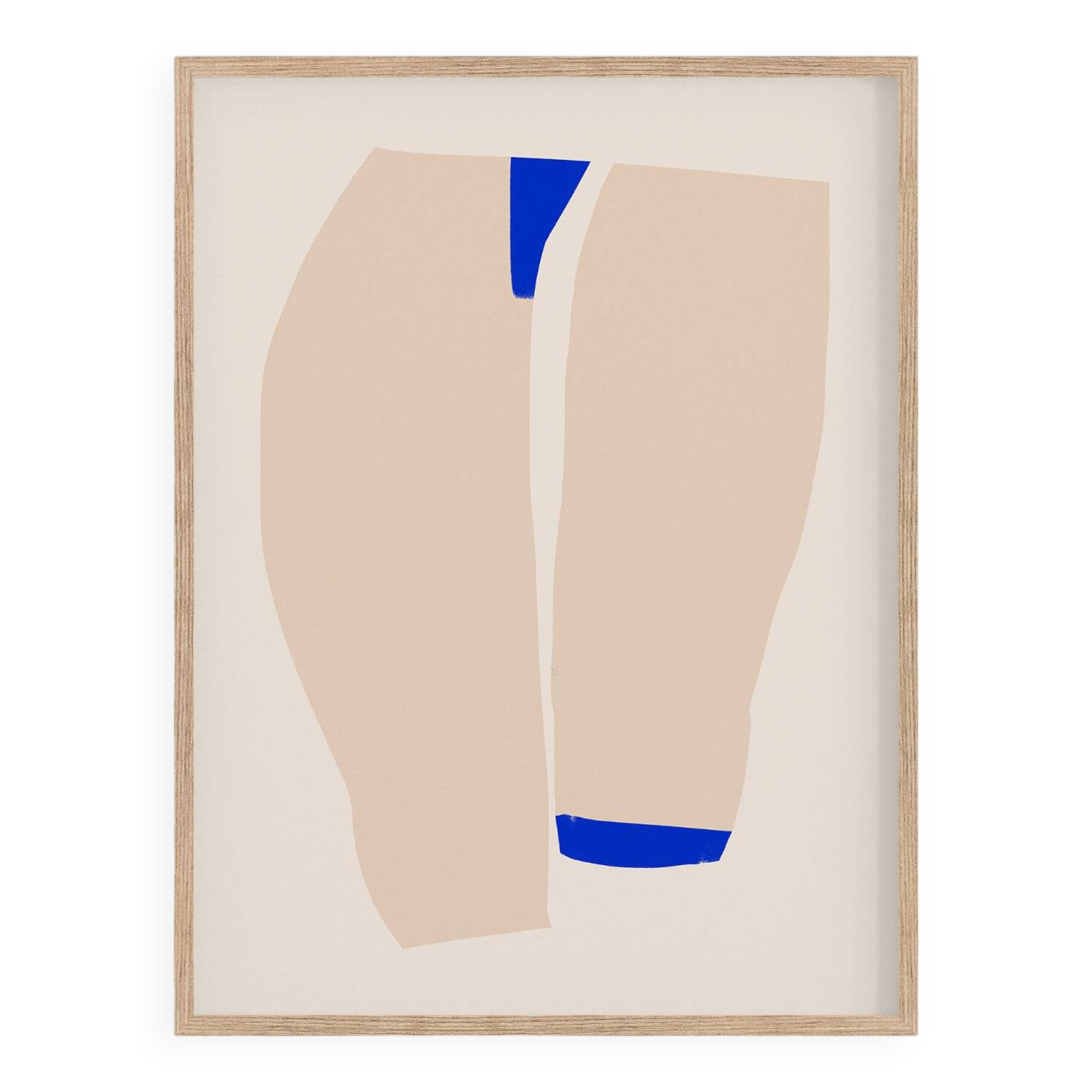Composition abstraite beige et bleue impression giclée