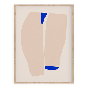 Abstract beige and blue composition giclee print