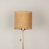 Swedish brass floor lamp, cast iron base, model G 019 by Bergboms 1960