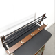 Vintage wooden wall coat rack with hooks and brass shelf