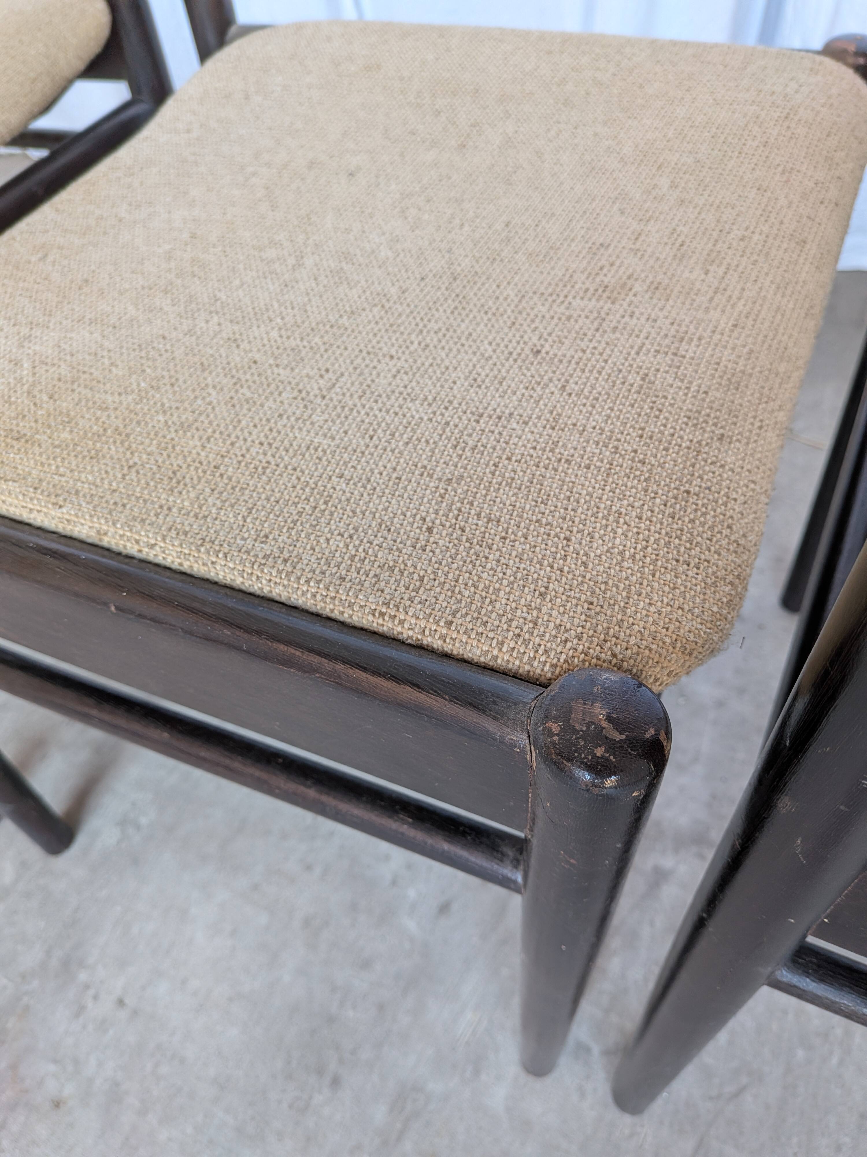 Ensemble de 6 chaises de salle à manger en bois de hêtre vintage / Style scandinave des années 50