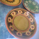 Set of 3 vintage Polish plates from Cepelia, antique tableware.