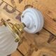 Glass and porcelain tulip sconce