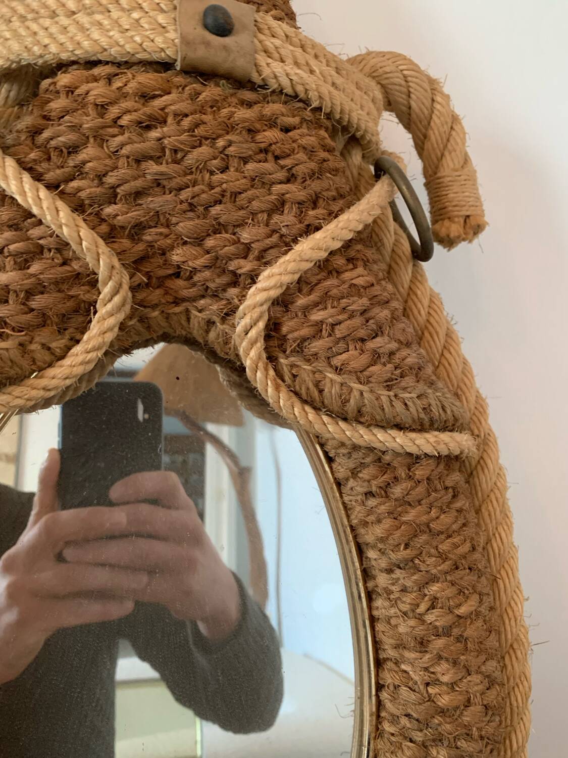 Miroir Corde Circa 1950 Vintage