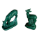 Pair of deer in green enameled ceramic, slip, decorative, Stamped, Les Buissonnets