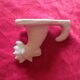 RARE WHITE PORCELAIN COAT HOOK WITH ROOSTER MOTIF