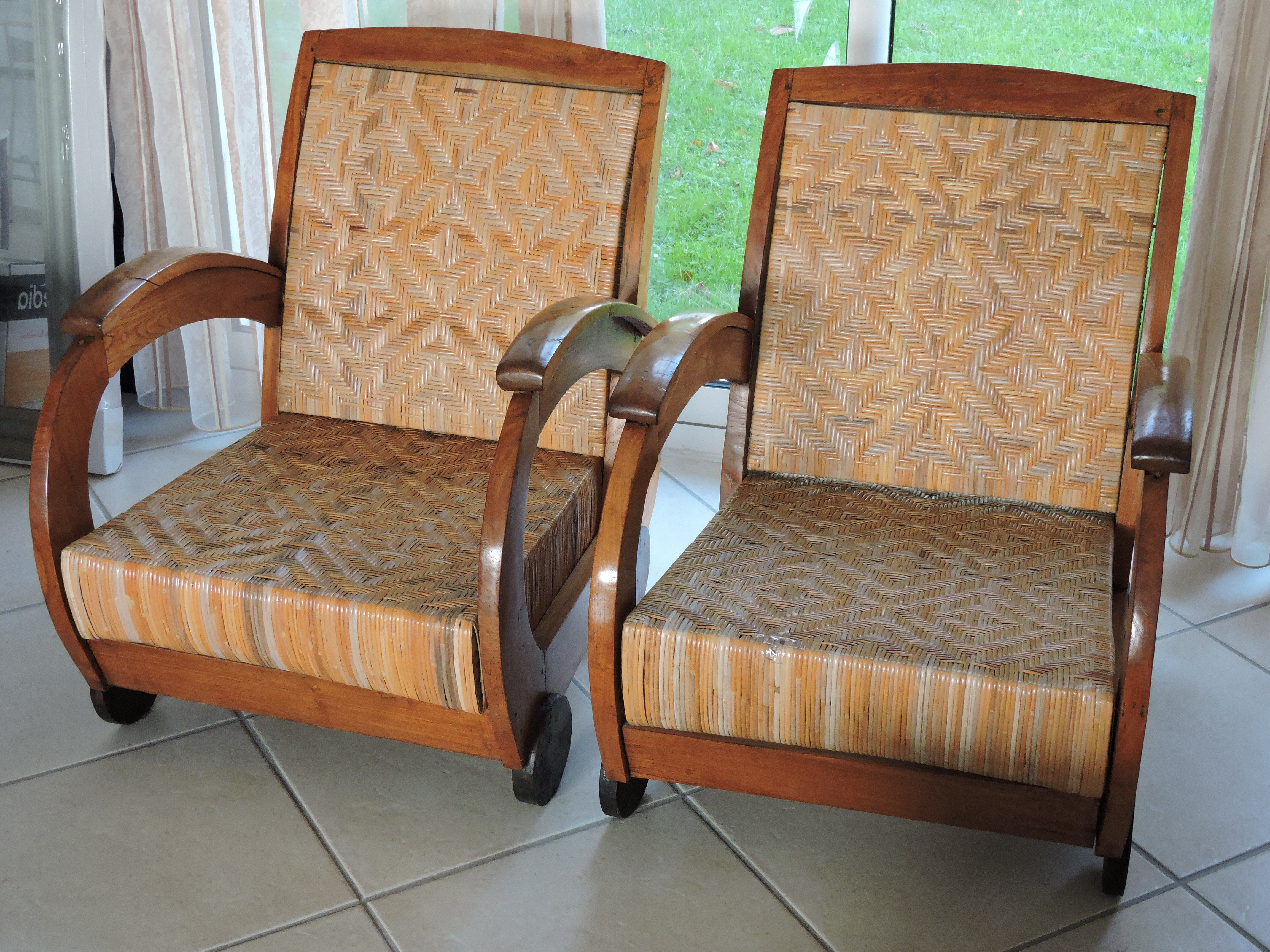 Art Deco canne chairs