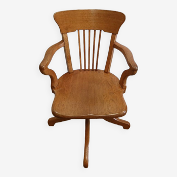 Adjustable office chair, in solid light oak – 1940