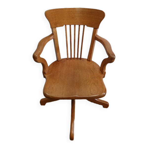 Fauteuil de bureau réglable, en chêne clair massif – 1940