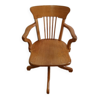 Adjustable office chair, in solid light oak – 1940