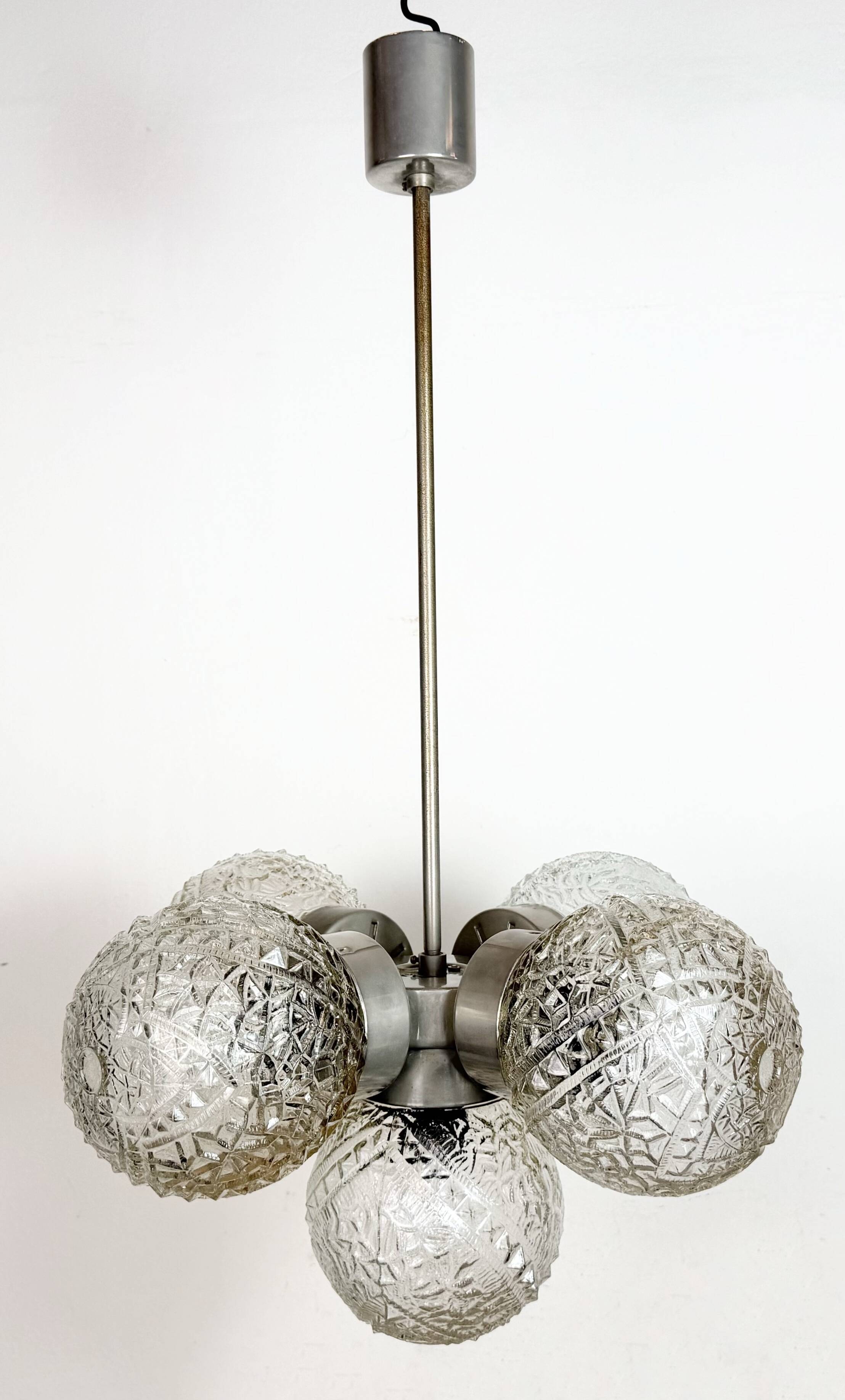 Vintage Cut Glass Chandelier from Kamenický Šenov, 1960s