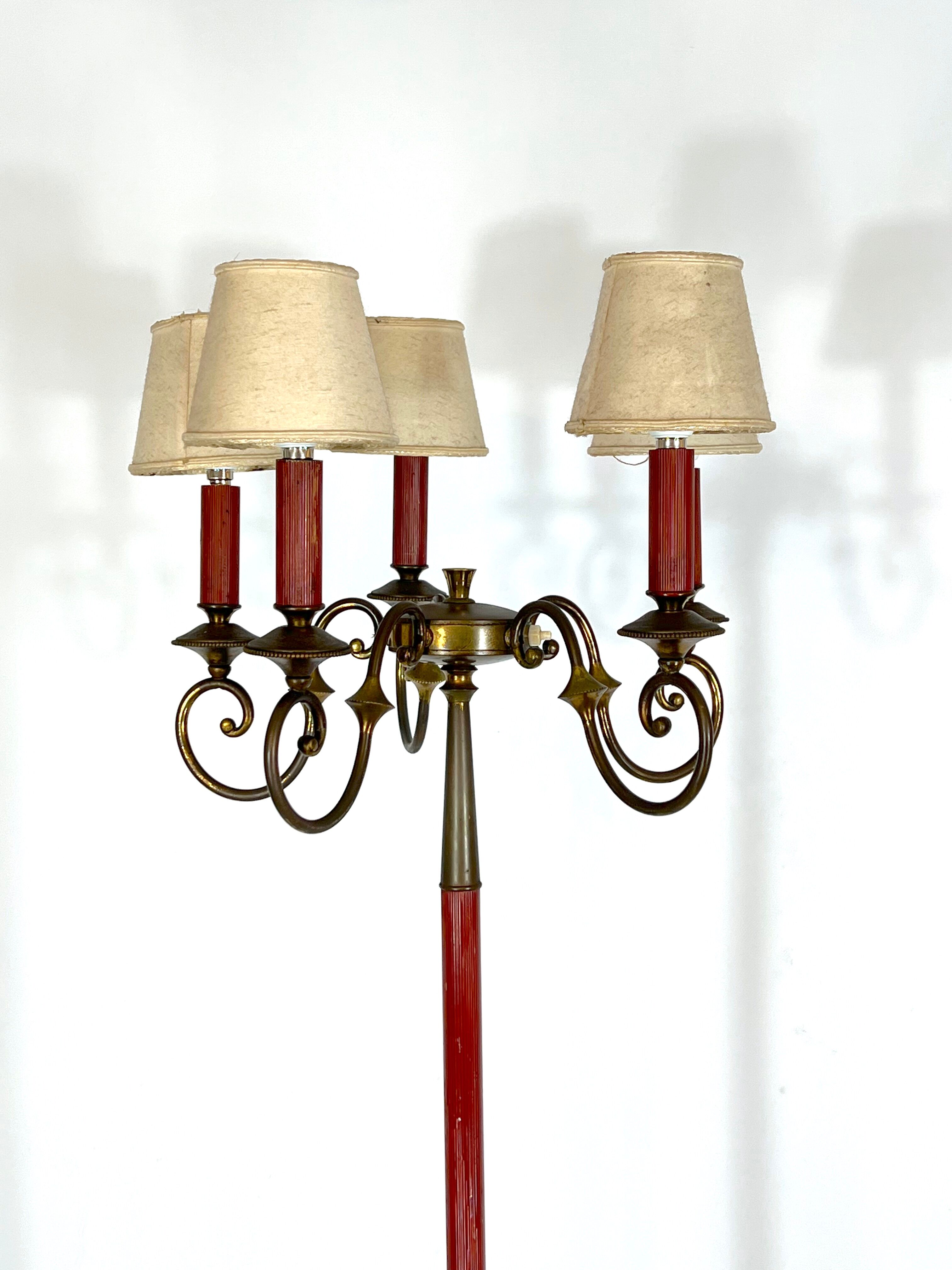 Arredoluce Monza, brass floor lamp from 50s