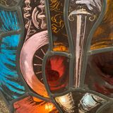 Stained hanging glass polychrome