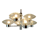 1970s kaiser 8-light PENDANT LIGHT chandelier chrom and clear glass
