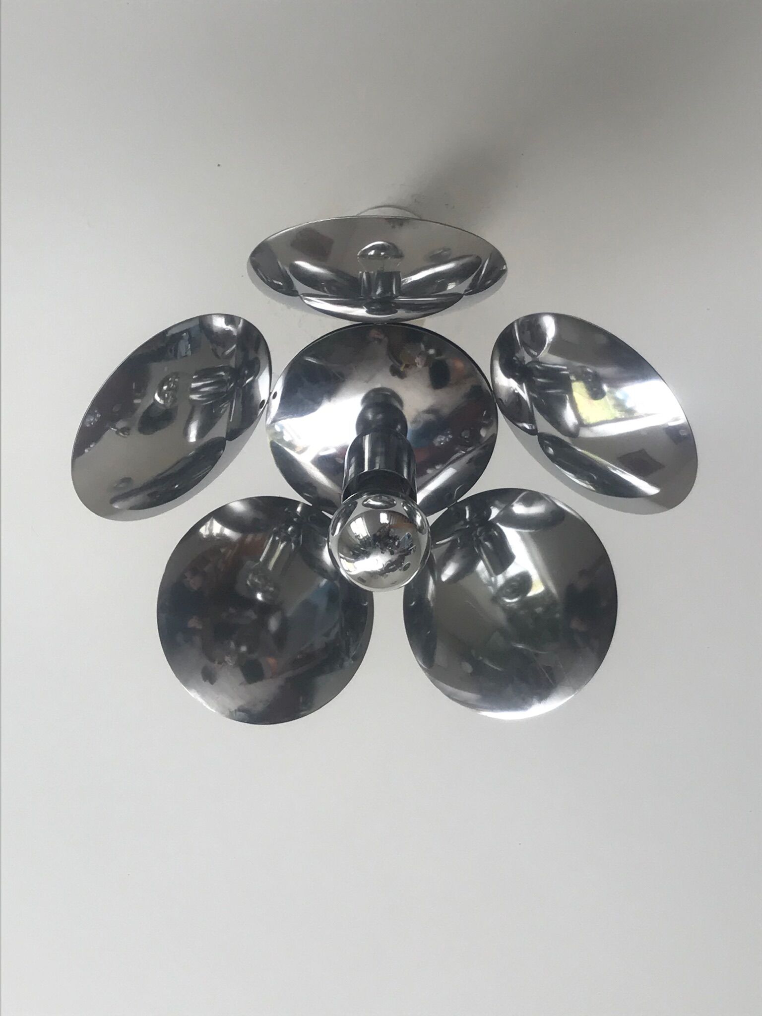 Flower chrome metal pendant 70s