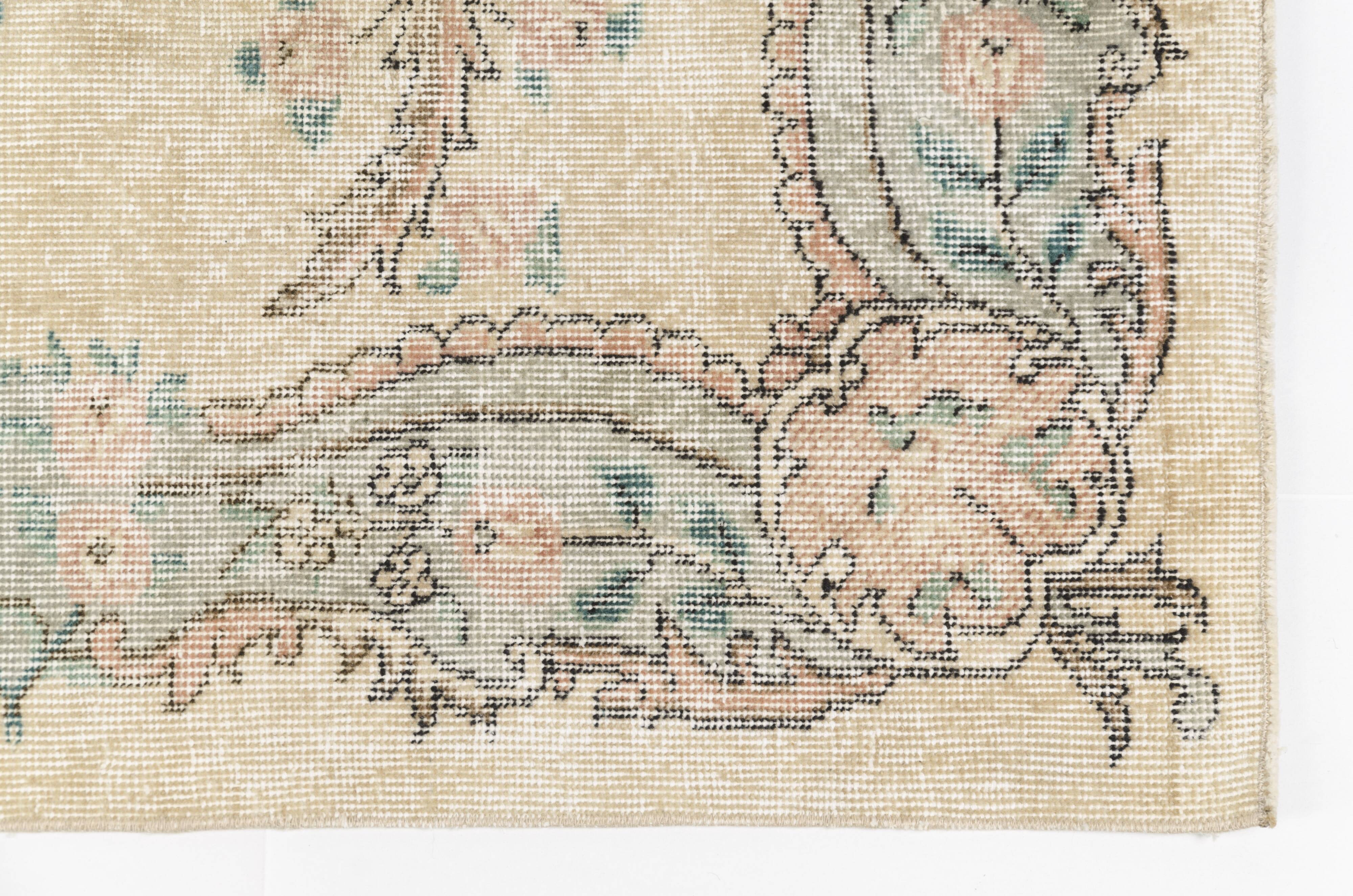 Geometric Oushak Floral Carpet