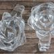 Pair of candle holders two crystal branches