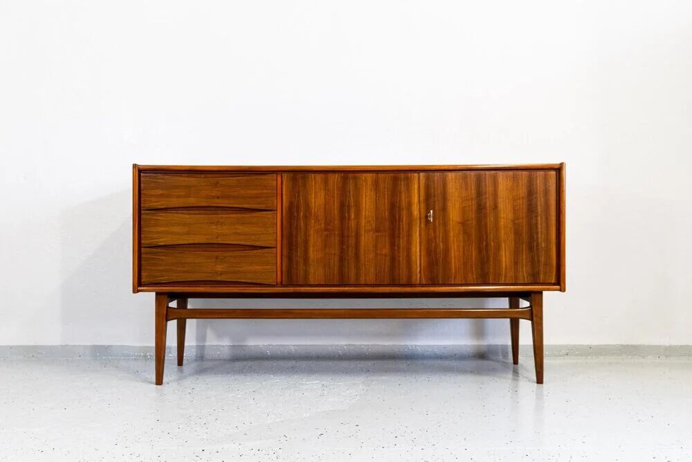 Vintage Walnut Sideboard From Bfm, Poland, 1960s