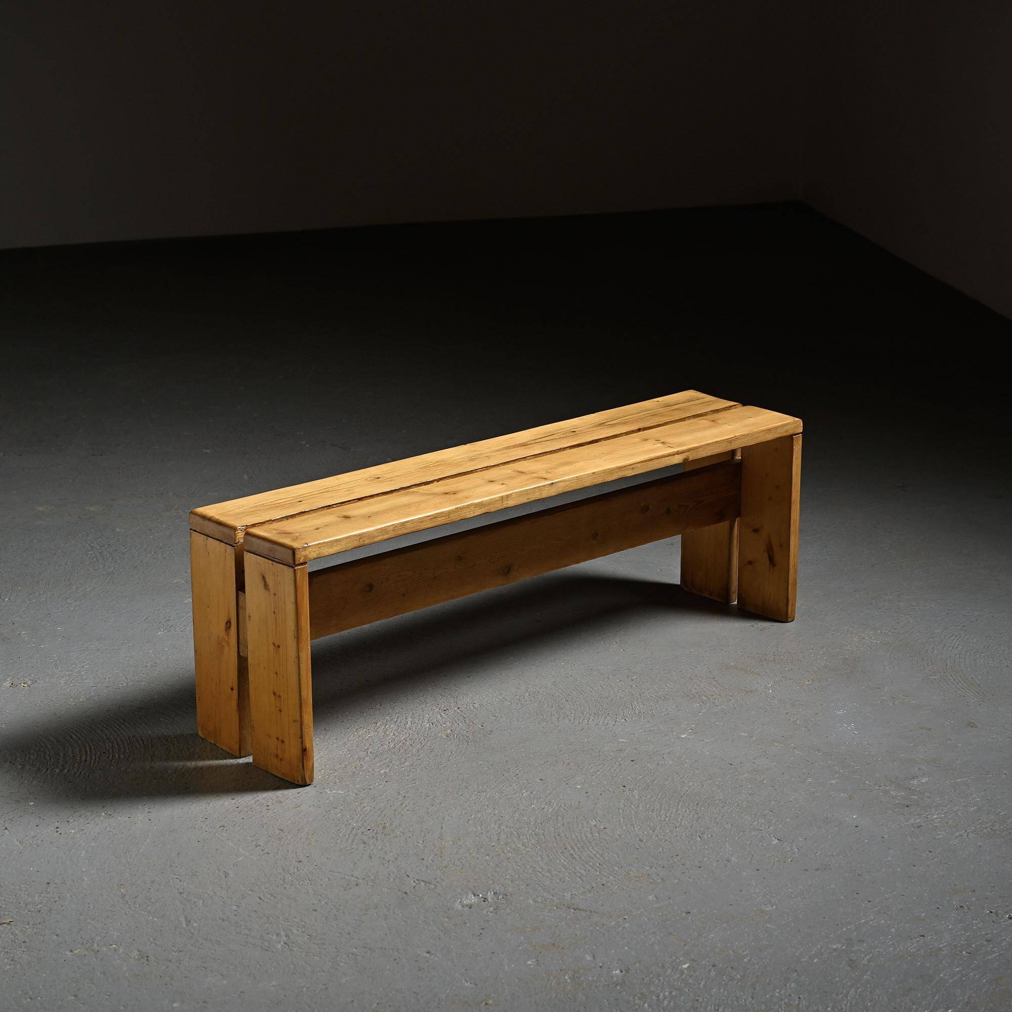 Banc en pin massif, Les Arcs, circa 1973