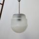 Small Two Tone Opaline and White Glass Mid-Century Pendant Light