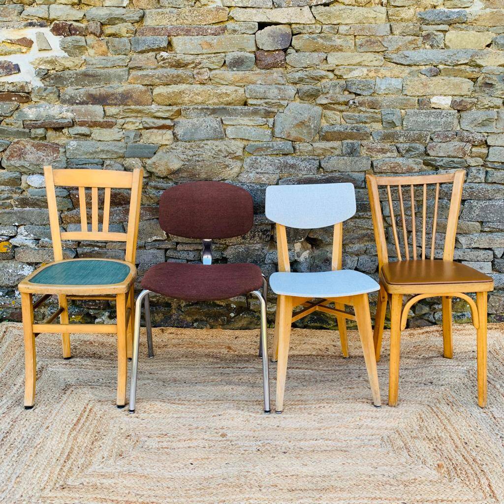 Set of 8 mismatched chairs