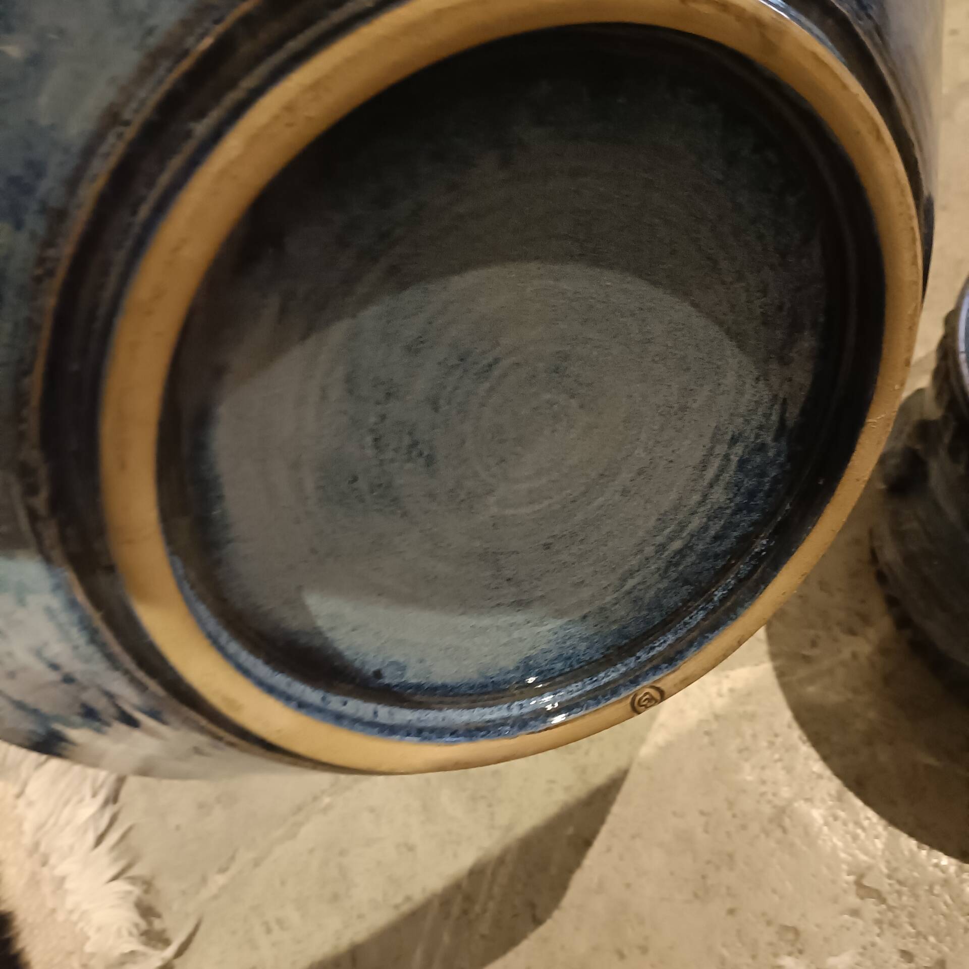 Superbe poterie en grès émaillé