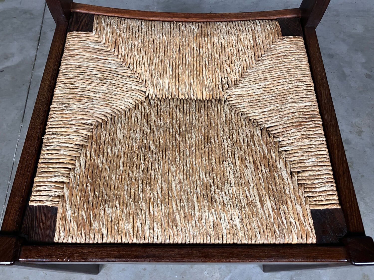 6 chairs rush Wenge Brutalist Mid Century