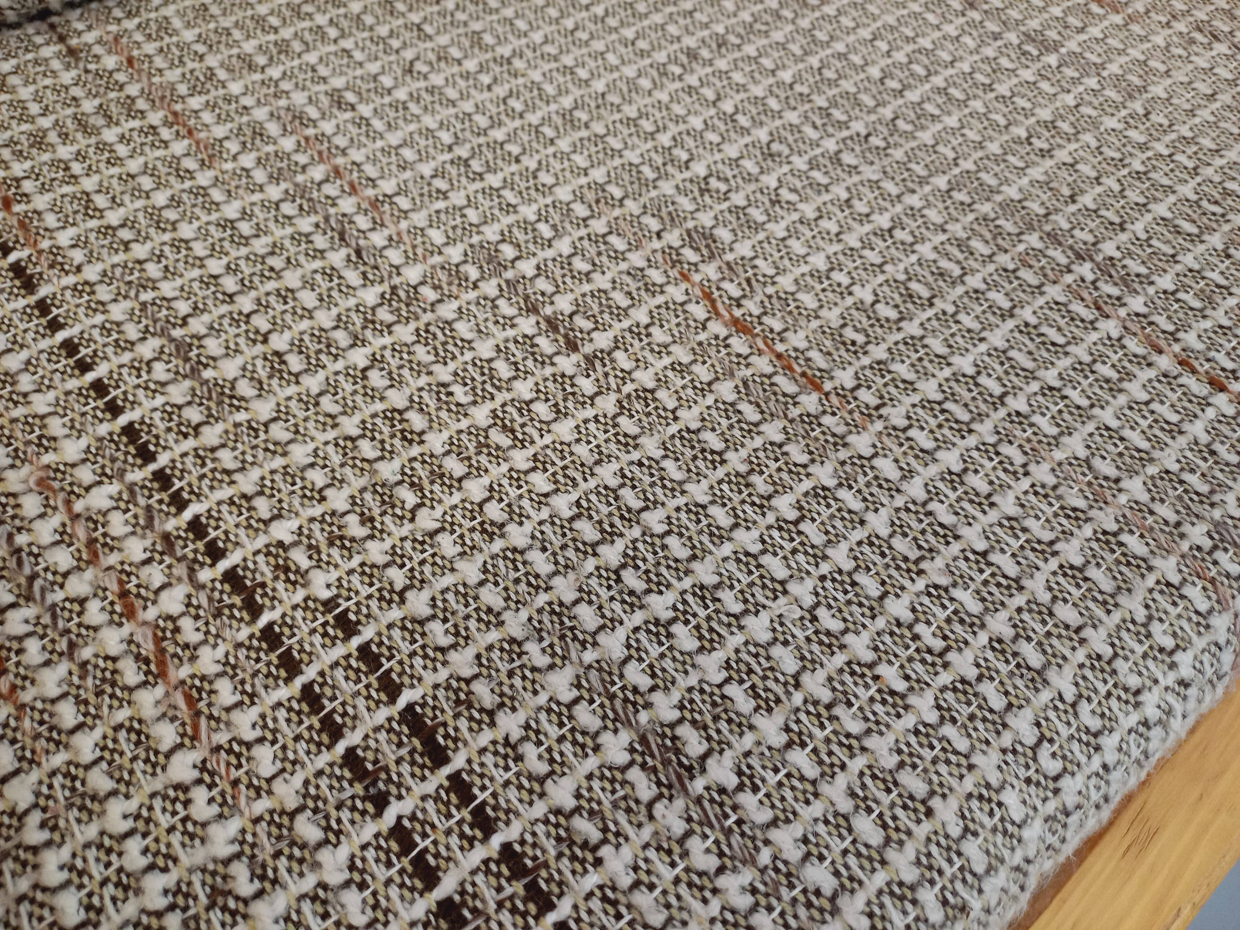 Set of 2 vintage fireside chairs in pine and fabric from the 70s