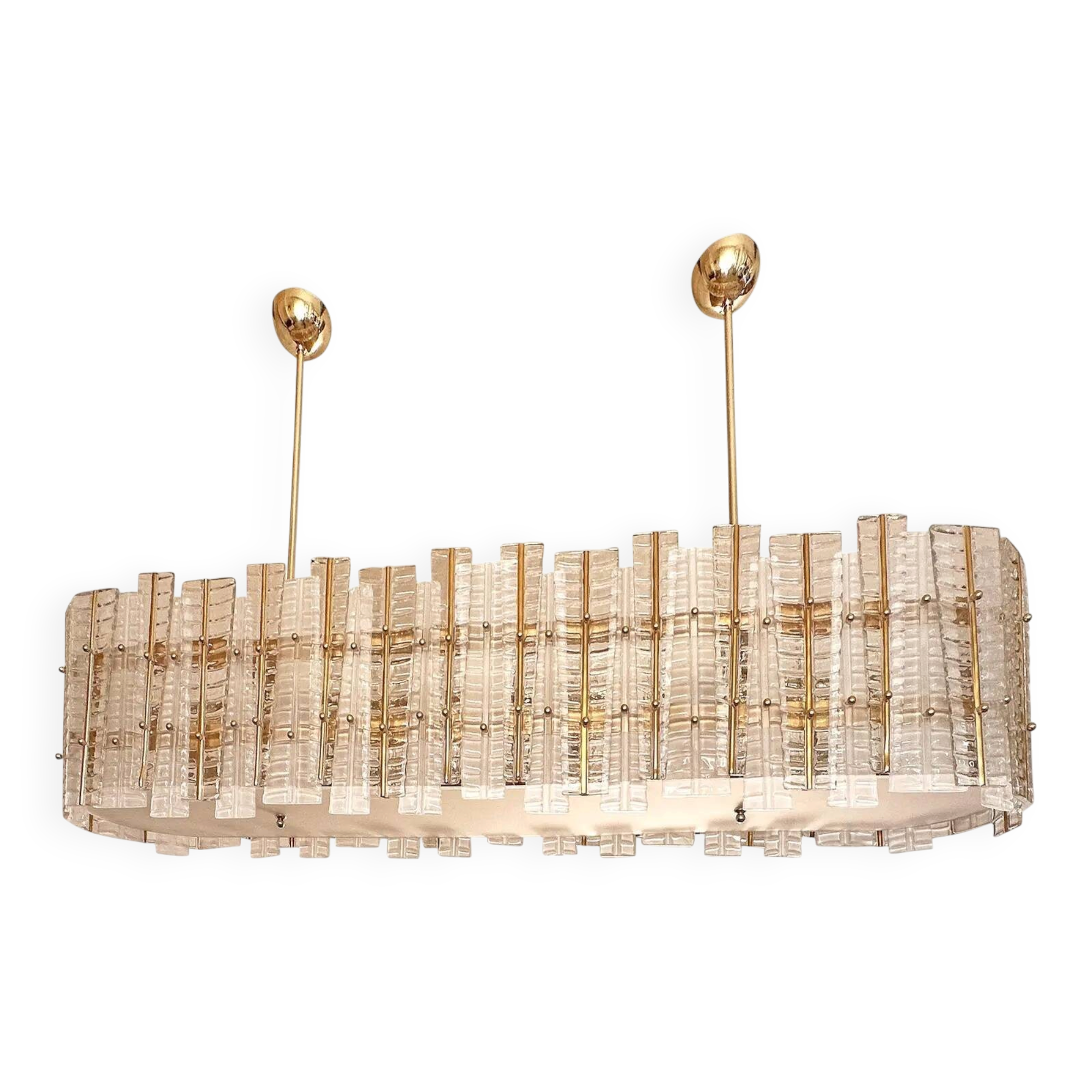 Chandelier en verre de Murano doré tropical moderne italien de luxe par Simoeng