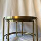 Brass nesting tables, gold smoked glass trays