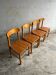 Set of 4 vintage pine dining chairs – 1970s