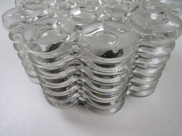 Plafonnier vintage WILA Leuchten en verre structuré, Allemagne 1970