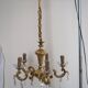 Solid bronze chandelier with crystal pendants and candle holders - Lucien GAU