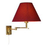 Large vintage brass swing arm wall lamp - Høvik Verk Norway - Hollywood Regency 1970s.