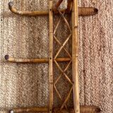 1960s rattan wall hook shelf