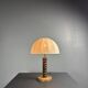 Midcentury brutalist wood turned mushroom table lamp, Charles Dudouyt style