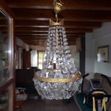 Hot air balloon chandelier with stamps