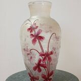 Legras vase acid-etched with floral patterns