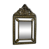 Miroir en laiton repoussé, style louis xiv, époque napoléon iii – xixe