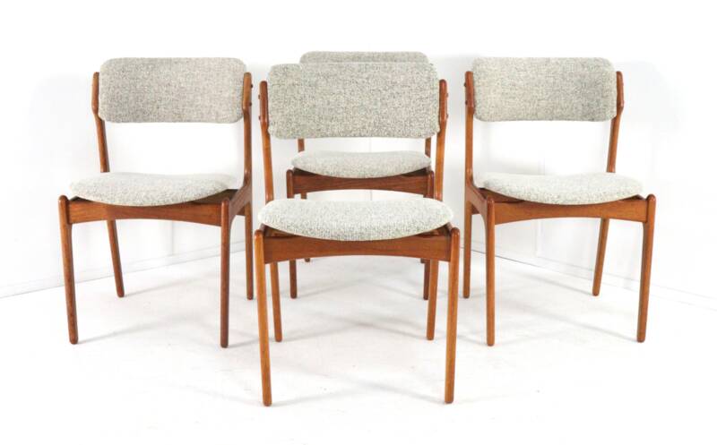 Set of 4 Erik Buch chairs for O.D. Møbler model 49 'Bur' - danish design