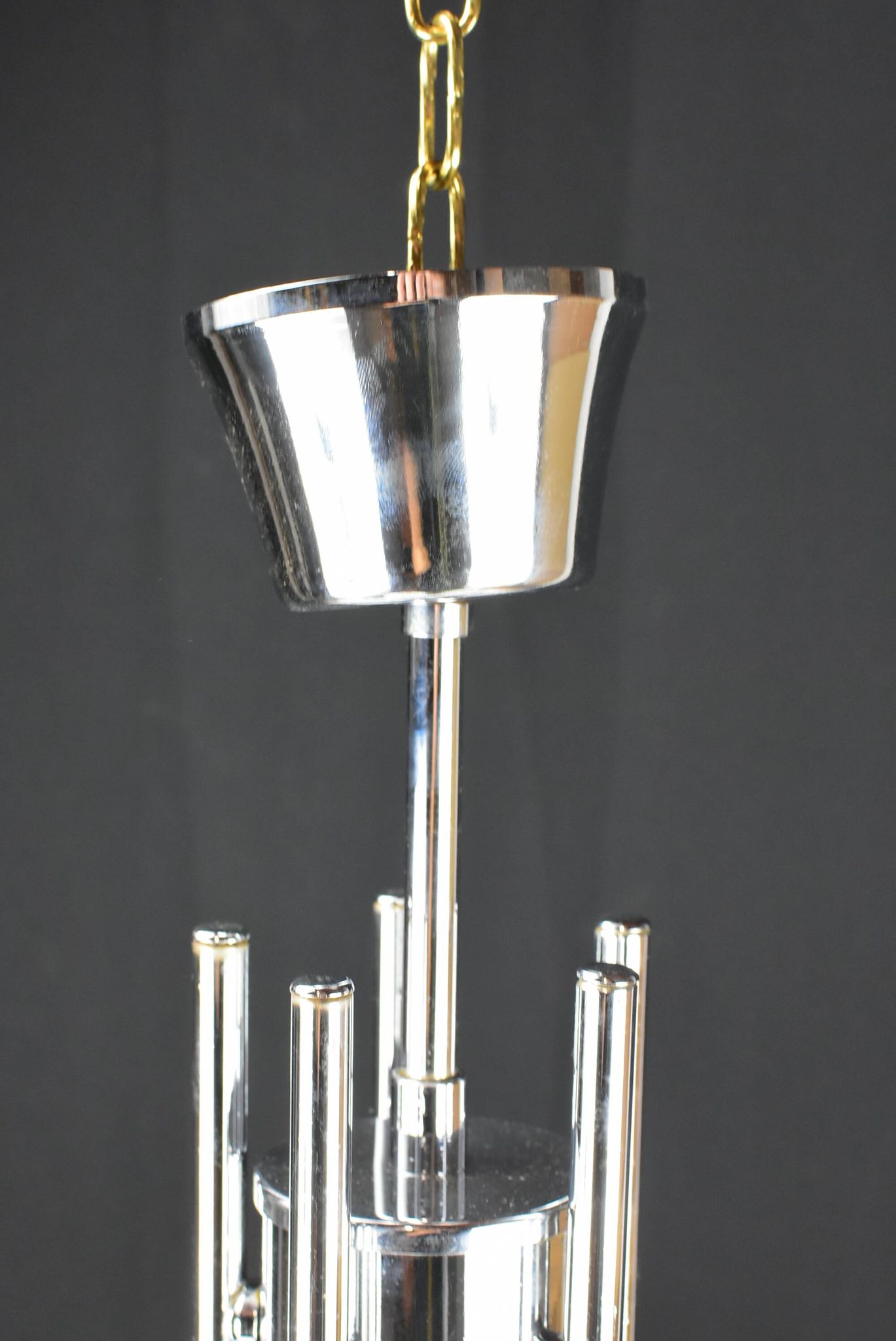 Modernist chrome chandelier