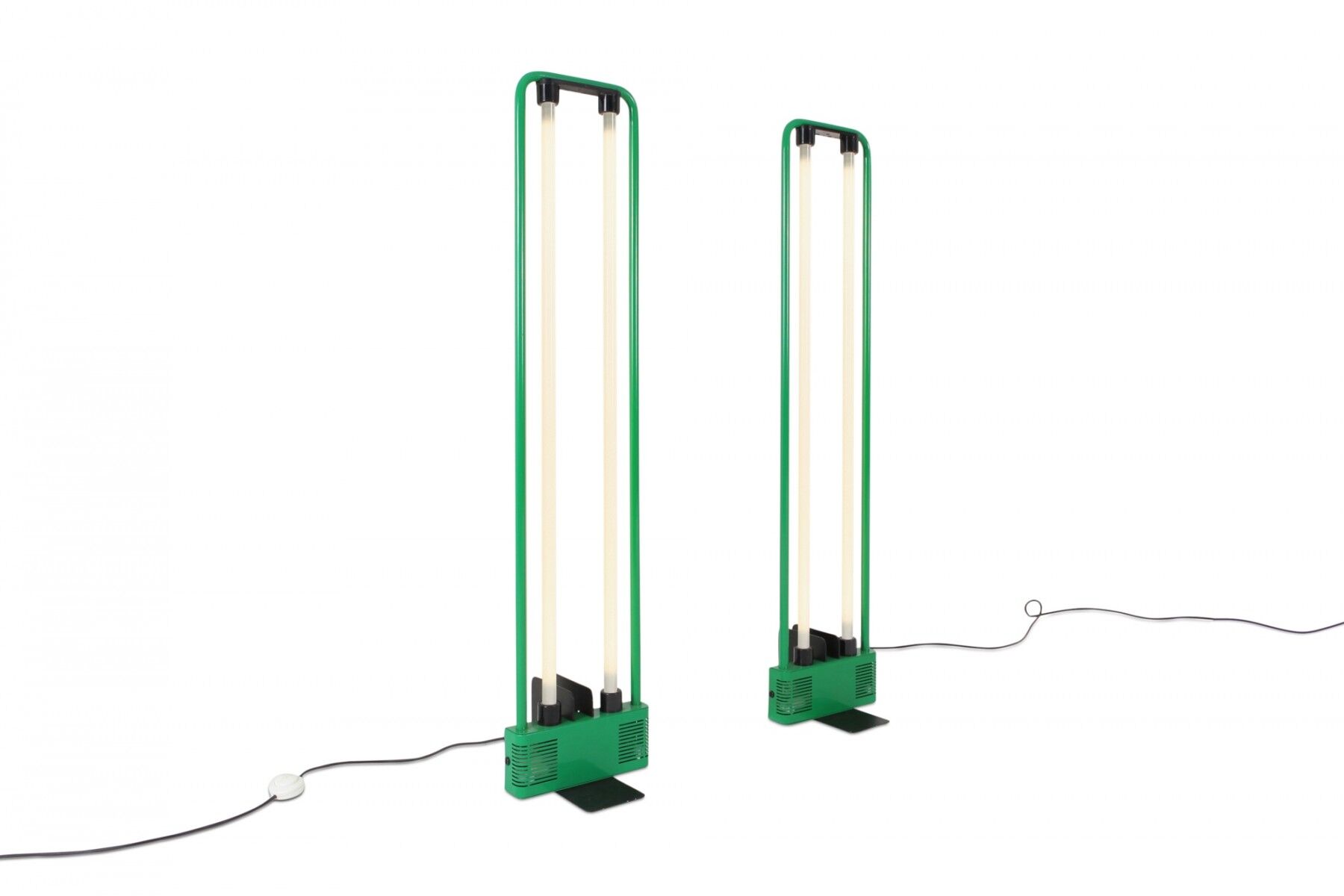 Lampadaire néon vert Gian Nicola Gigante 1981