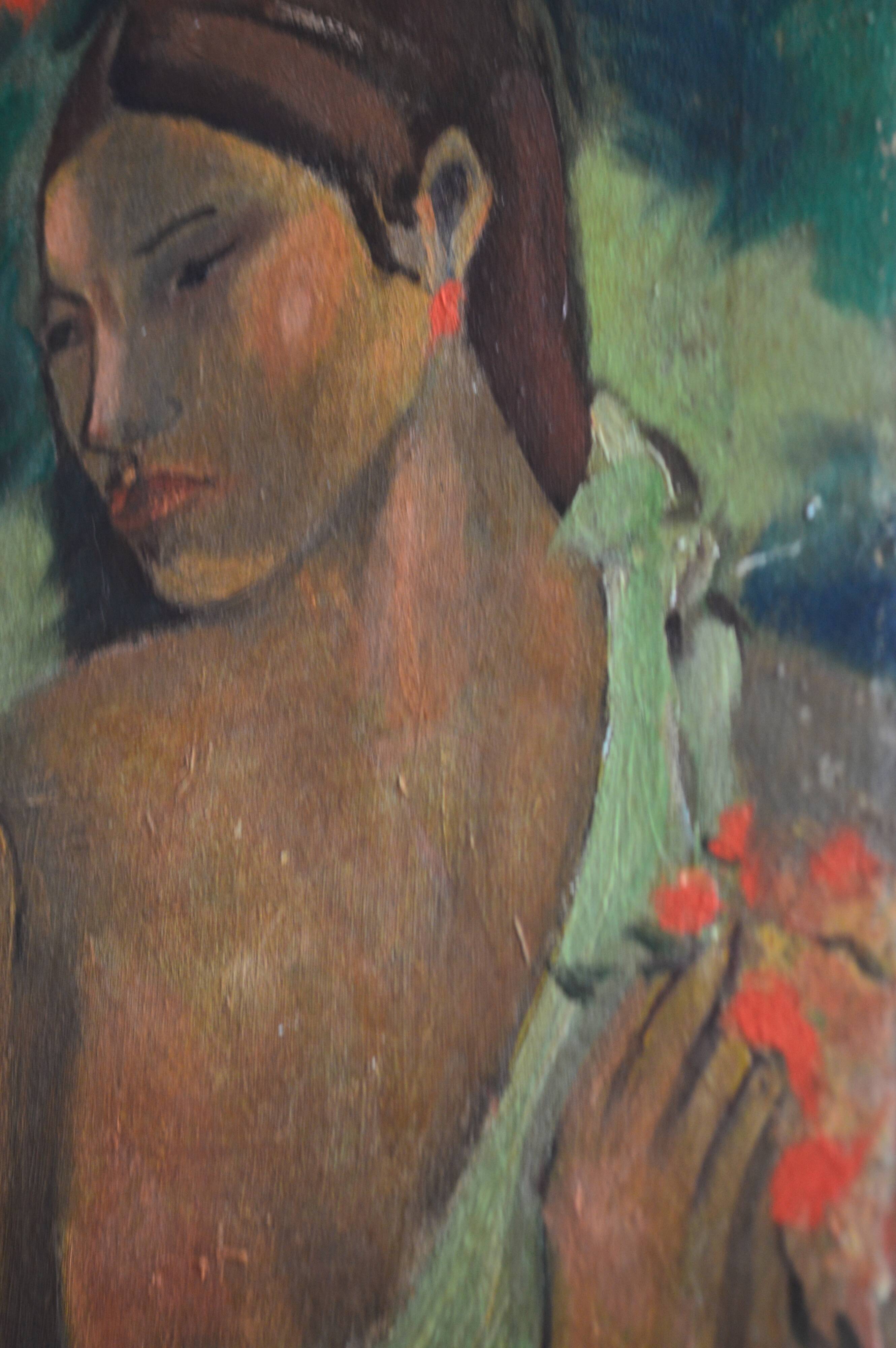 Ancient painting – Two female figures France (attributed), circa 1905–1925