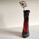 Modernist art deco crystal vase