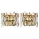 Pair of wall sconces in gilded brass and crystal by Palwa, Germany, 1970s.