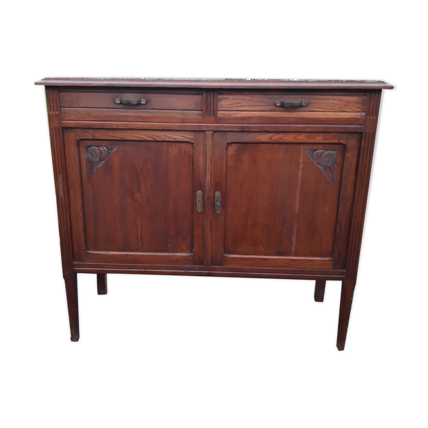 Buffet 1900 in oak and marble top