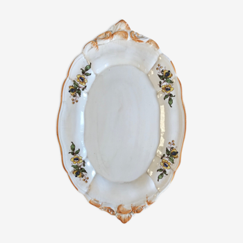 Plat oval fleuri