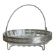 Glass and silver metal dish