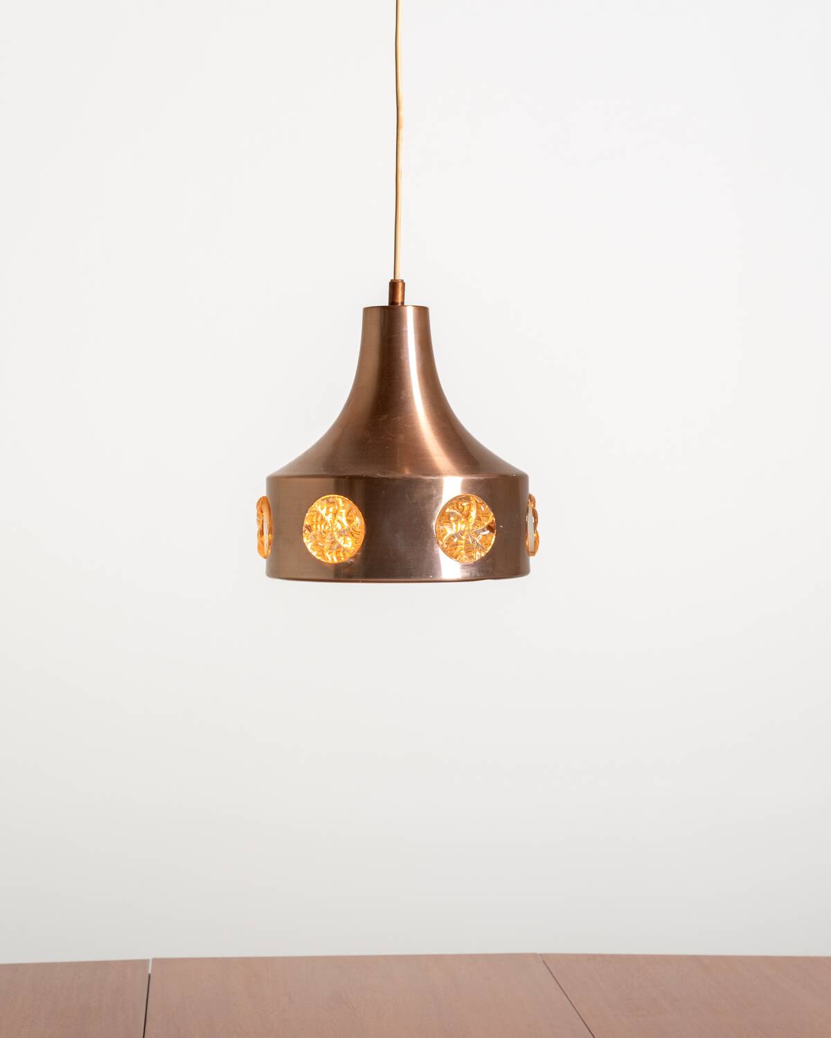 Swedish metal and glass pendant lamp, 1960s/70s