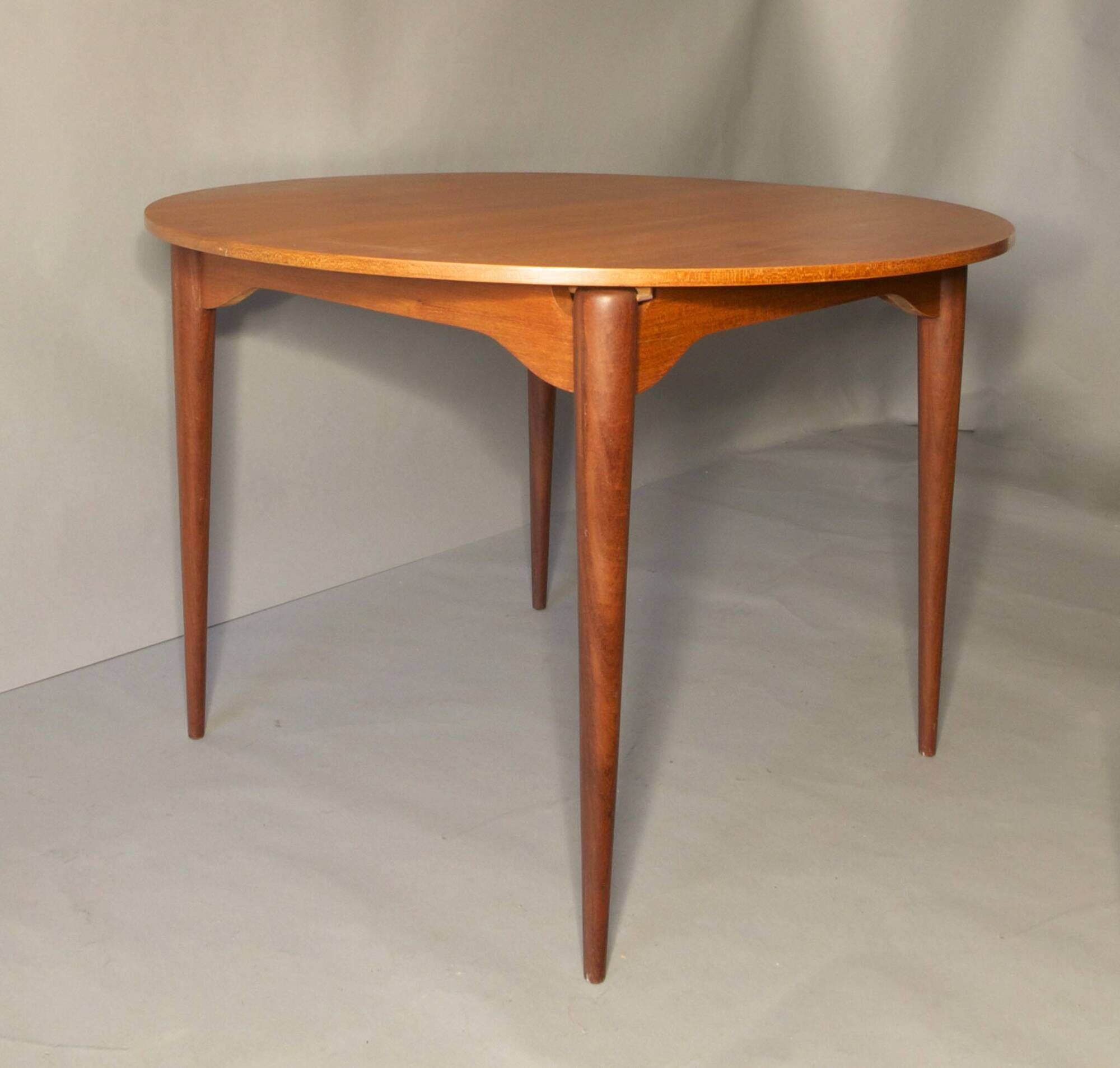 Italian circular teak extendable dining table, 1960s